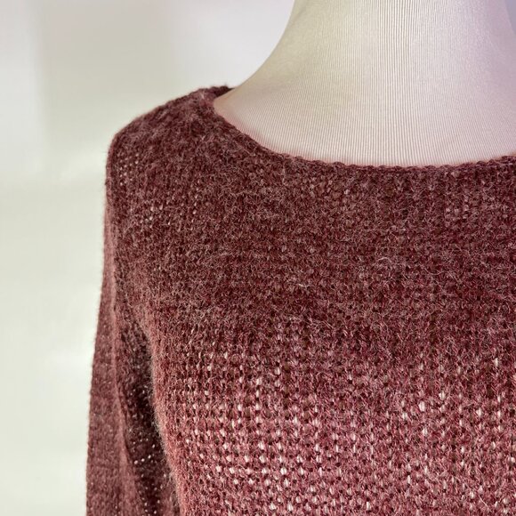 Cheap Monday Size S Red Open-Knit Pullover Sweater - Picture 3 of 10